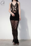 RUI hollow knitted half skirt RSS23KN13 ONYX black